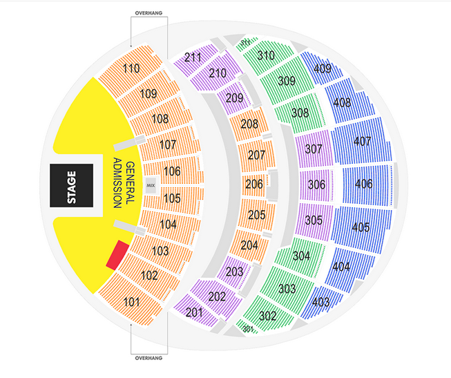 Seating chart at the Sphere in Las Vegas